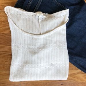 ROXY: lightweight knit cream sweater | size XS